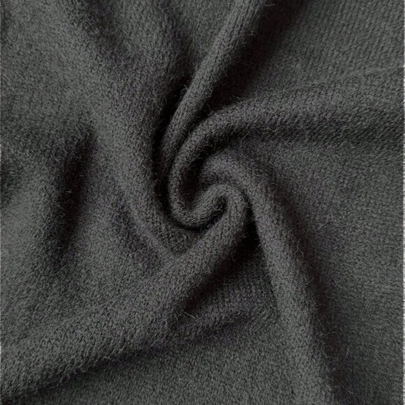 Black Elegant Casual Women's Long Length Slim Fit Knit Cardigan - Picture 7 of 7